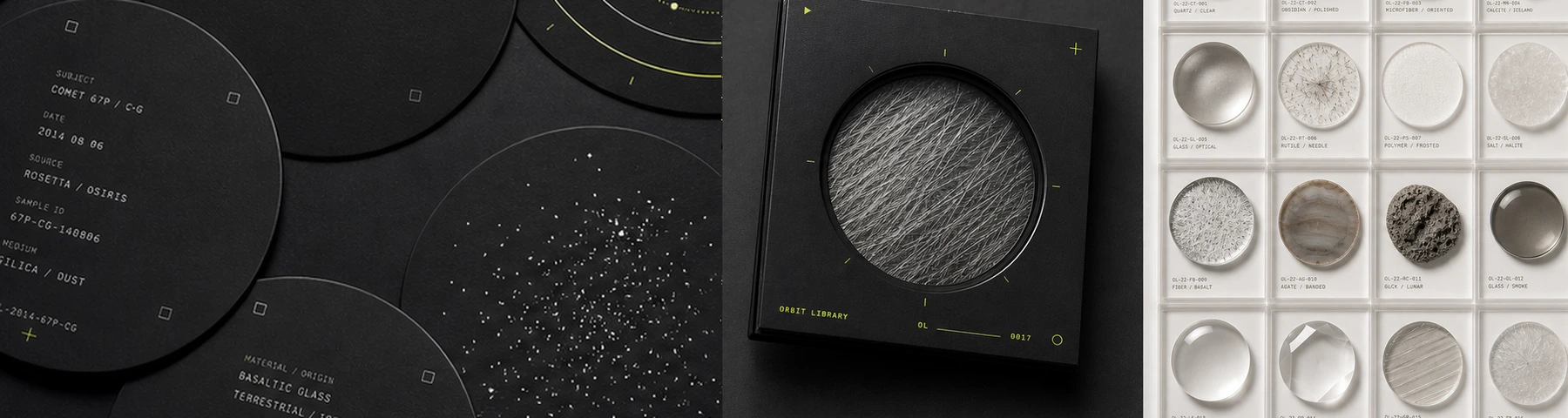 Circular run archive visual in graphite and silver